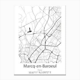 Marcq En Baroeul,France Minimalist Map Canvas Print