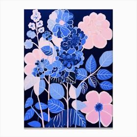 Blue Flower Illustration Hydrangea 2 Canvas Print