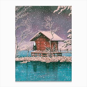 Kaonashi under the snow - Ukiyo-e Canvas Print