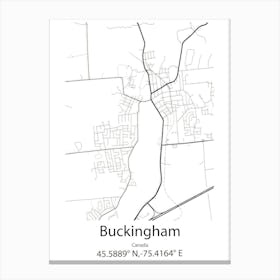 Buckingham,Canada Minimalist Map Canvas Print