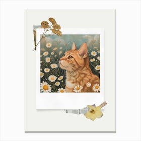 Scrapbook Ginger Cat Fairycore Painting 3 Canvas Print