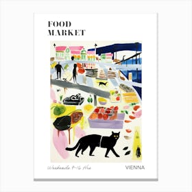 The Food Market In Vienna 7 Illustration Poster Canvas Print