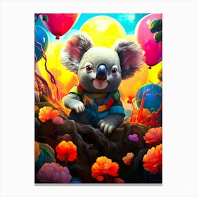 Koala With Balloons Canvas Print