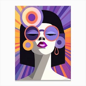 Woman With Sunglasses Bauhaus Canvas Print