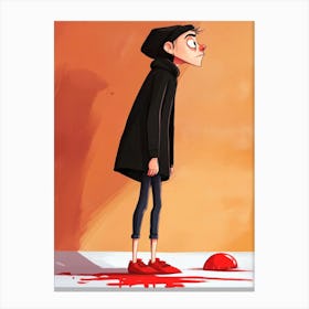 Boy With Blood On His Face Canvas Print