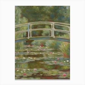 Bridge Over A Pond Of Water Lilies Canvas Print