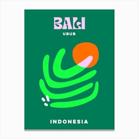 Take me to Bali Indonesia - Minimal Bold Green & Orange Summer - Travel series Canvas Print