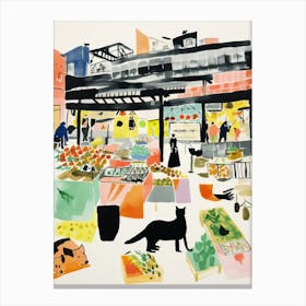 The Food Market In Tokyo 2 Illustration Canvas Print