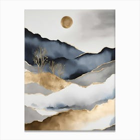 Moonlight In The Mountains 4 Canvas Print