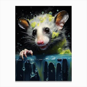 Liquid Otherworldly Playful Possum 2 Canvas Print