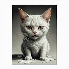 White Cat 3 Canvas Print