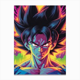 Goku Dragon Ball Z Neon Iridescent (4) Canvas Print