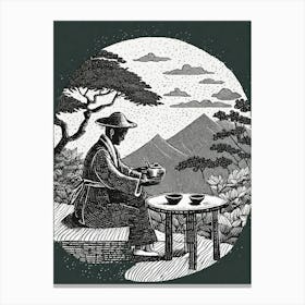 Asian Tea Ceremony Ukiyo-E Canvas Print