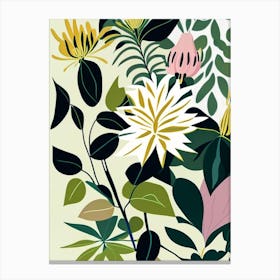 Wild Bergamot Wildflower Modern Muted Colours 1 Canvas Print