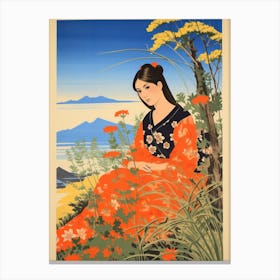 Amami Oshima, Japan Vintage Travel Art 4 Canvas Print