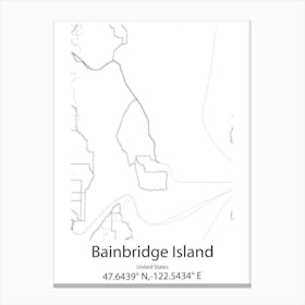 Bainbridge,United States Minimalist Map 1 Canvas Print