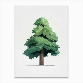 Spruce Tree Pixel Illustration 4 Canvas Print