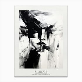Silence Abstract Black And White 5 Poster Canvas Print