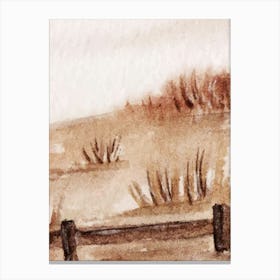 Watercolor Of A Fence Canvas Print