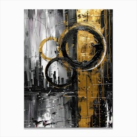 Abstract Black And Gold Painting 39 Canvas Print