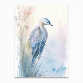 Blue Heron Aerial View Gouache 1 Canvas Print