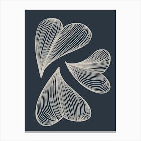 Line Art Heart Leaves Canvas Print