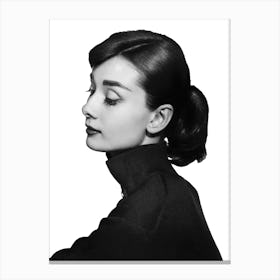 Audrey Portrait, Vintage Black and White Old Photo Canvas Print