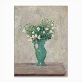 Vase Of White Roses 1 Canvas Print