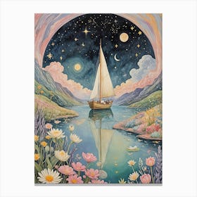 Sailboat In The Fantasy Moonlight Leinwandbilder