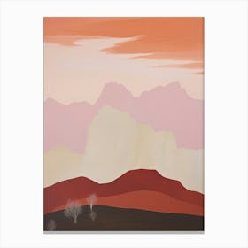 Western Desert Landscape Contemporary Abstract Illustration 4 Canvas Print