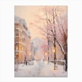 Dreamy Winter Painting Berlin Germany 2 Canvas Print