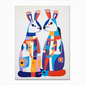 Colourful Kids Animal Art Arctic Hare Canvas Print