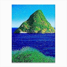 Lord Howe Island Australia Pointillism Style Tropical Destination Canvas Print