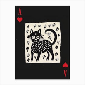 Playing Cards Cat 1 Black 2 Canvas Print