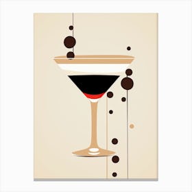 Mid Century Modern White Russian Floral Infusion Cocktail 1 Canvas Print