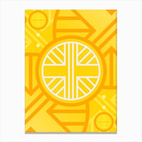 Geometric Abstract Glyph in Happy Yellow and Orange n.0040 Canvas Print