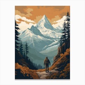 Mountaineer In The Mountains 2 Canvas Print