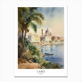 Cairo 3 Watercolour Travel Poster Canvas Print