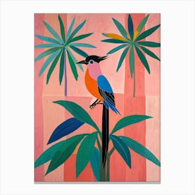 Bird In The Palm Tree Canvas Print