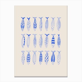 Mini Sardines Royal Canvas Print