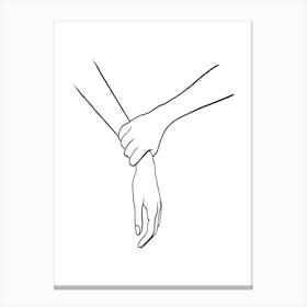 Two Hands Holding Each Other Canvas Print