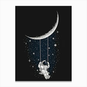 Astronaut Swinging On The Moon Canvas Print