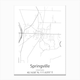 Springville,United States Minimalist Map Toile