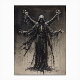 Dance With Death Skeleton Painting (58) Canvas Print