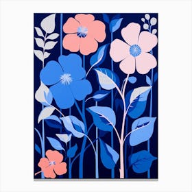 Blue Flower Illustration Impatiens 1 Canvas Print