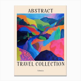 Abstract Travel Collection Poster Colombia 2 Canvas Print