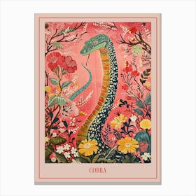Floral Animal Painting Cobra 6 Poster Canvas Print