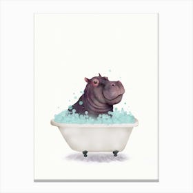 Hippo In The Bathtub Canvas Print