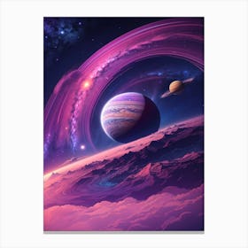 Planets In Space 6 Canvas Print