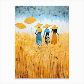 Women In Yellow Hats Canvas Print